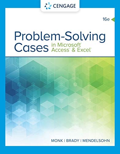 Problem Solving Cases In Microsoft Access & Excel [Paperback] Monk, Ellen; Brady, Joseph and Mendelsohn, Emilio - Good