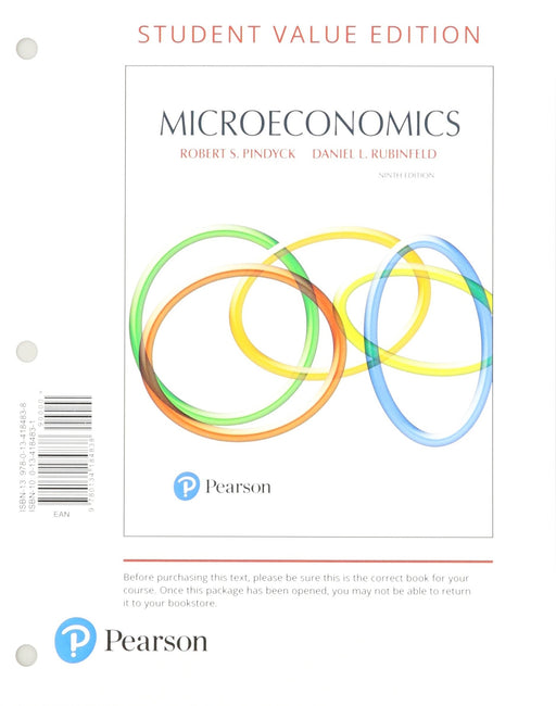 Microeconomics, Student Value Edition Plus MyLab Economics with Pearson eText -- Access Card Package (Pearson Series in Economics) [Loose Leaf] Pindyck, Robert and Rubinfeld, Daniel