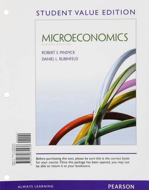 Microeconomics, Student Value Edition (8th Edition) (Pearson Series in Economics) - Good