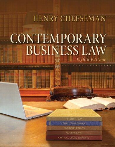 Contemporary Business Law (8th Edition), Hardcover, 8 Edition by Cheeseman, Henry R.