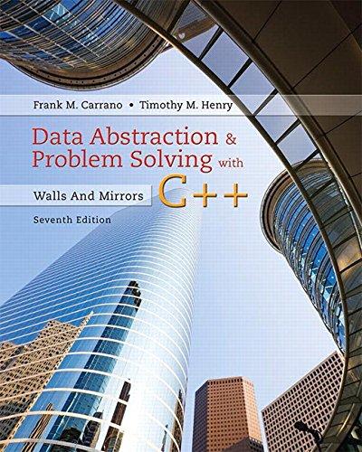 Data Abstraction &amp; Problem Solving with C++: Walls and Mirrors (7th Edition), Paperback, 7 Edition by Carrano, Frank M.