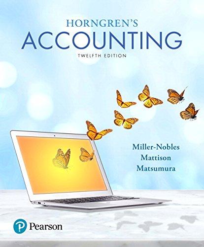 Horngren's Accounting (12th Edition), Hardcover, 12 Edition by Miller-Nobles, Tracie
