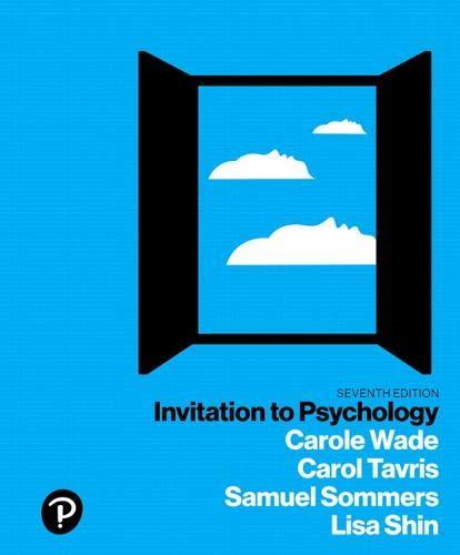 Invitation to Psychology (7th Edition), Paperback, 7 Edition by Wade, Carole