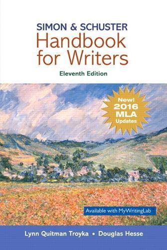 Simon &amp; Schuster Handbook for Writers, MLA Update (11th Edition), Paperback, 11 Edition by Troyka, Lynn Quitman