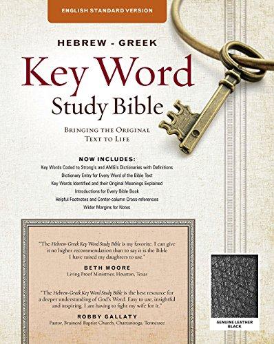 The Hebrew-Greek Key Word Study Bible: ESV Edition, Black Genuine Leather (Key Word Study Bibles), Leather Bound, Multilingual Edition by Zodhiates, Dr. Spiros