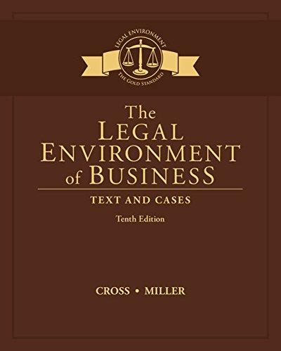 The Legal Environment of Business: Text and Cases, Hardcover, 10 Edition by Cross, Frank B.