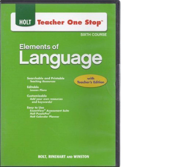 Teacher One Stop CD-ROM Sixth Course (Holt Elements of Language), CD-ROM by Staff (Used)