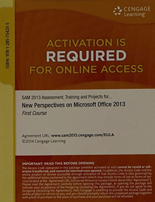 SAM 2013 Assessment, Training, and Projects with MindTap Reader, 1 term (6 months) Printed Access Card for Shaffer/Carey/Parsons/Oja/Finnegan's New Perspectives on Microsoft Office 2013, First Course, Printed Access Code, 1 Edition by Shaffer, Ann