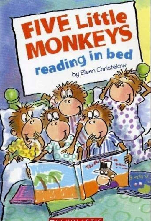 Five Little Monkeys Reading in Bed, Paperback, First Printing Edition by Christelow, Eileen (Used)
