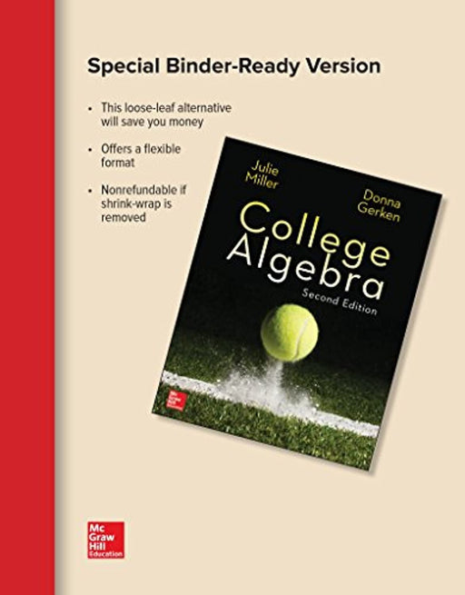 Loose Leaf Version for College Algebra, Loose Leaf, 2 Edition by Miller, Julie (Used)