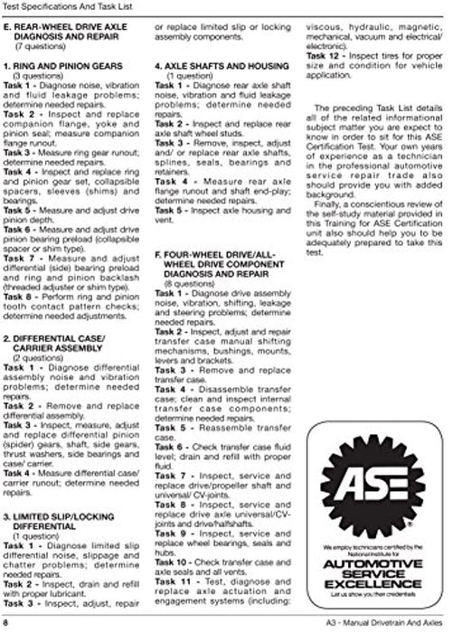 ASE Certification Test Prep - A3 Manual Drive Train & Axles Study ...