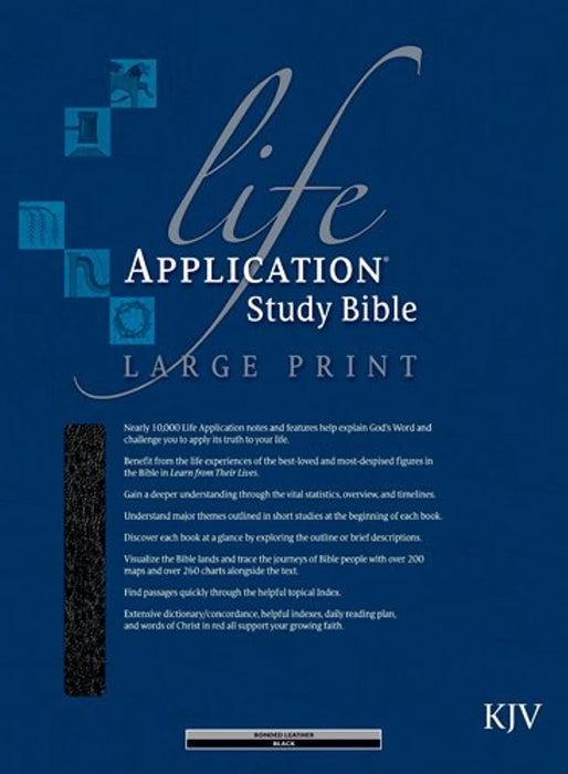 KJV Life Application Study Bible, Second Edition, Large Print (Red Letter, Bonded Leather, Black, Indexed)