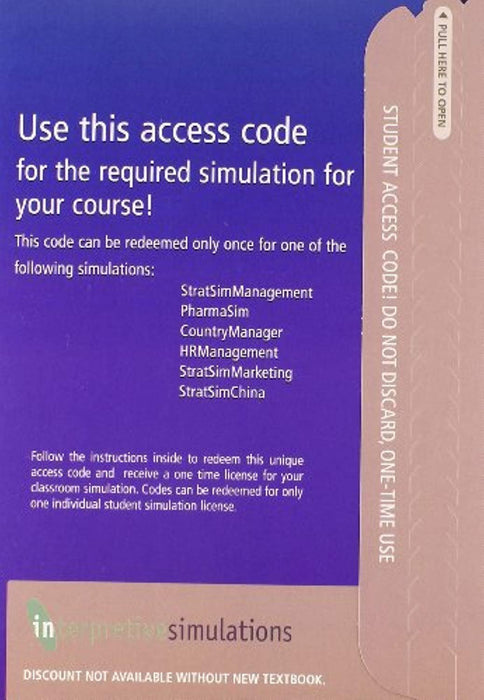 Interpretive Simulations Access Code Card Group B, Misc. Supplies, 1 Edition by Interpretive