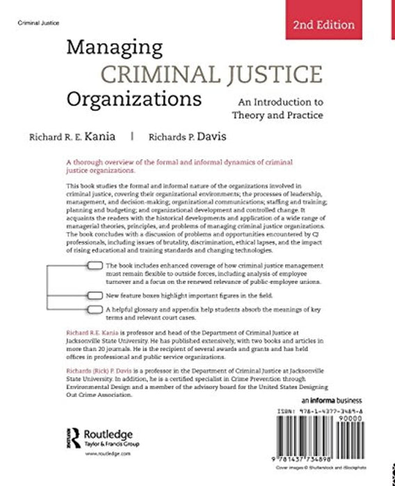 Managing Criminal Justice Organizations, Second Edition: An Introduction to Theory and Practice, Paperback, 2 Edition by Kania, Richard R.E. (Used)