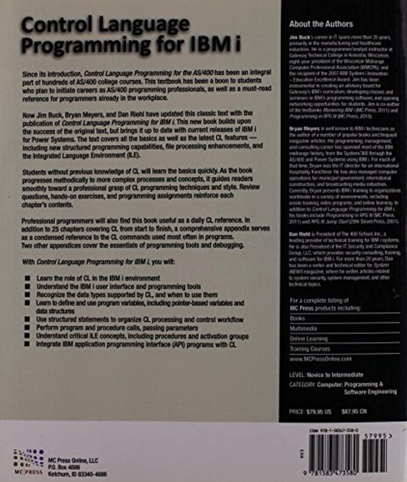 Control Language Programming for IBM i, Paperback, 1 Edition by Buck, Jim (Used)