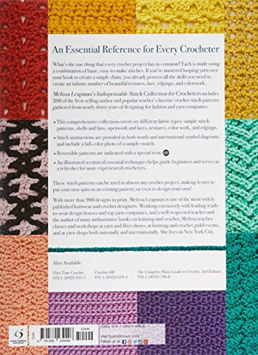 Melissa Leapman's Indispensable Stitch Collection for Crocheters: 200 Stitch Patterns in Words and Symbols, Paperback, Illustrated Edition by Leapman, Melissa (Used)