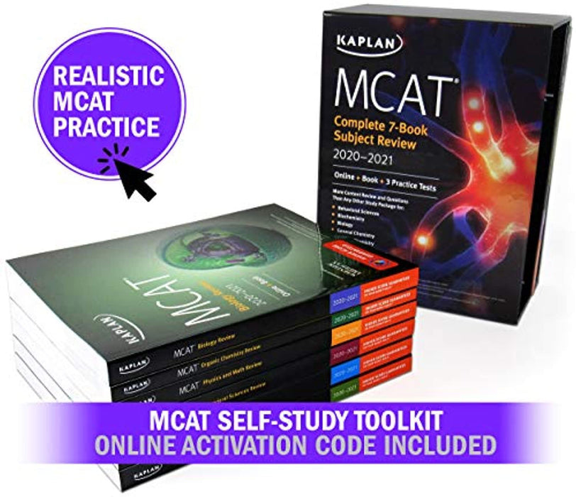 MCAT Self-Study Toolkit 2020-2021: Complete 7-Book Subject Review + 6 Practice Tests (3 tests require activation code) + Adaptive Qbank (Kaplan Test Prep)