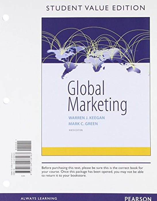 Global Marketing, Student Value Edition, Loose Leaf, 9 Edition by Keegan, Warren (Used)