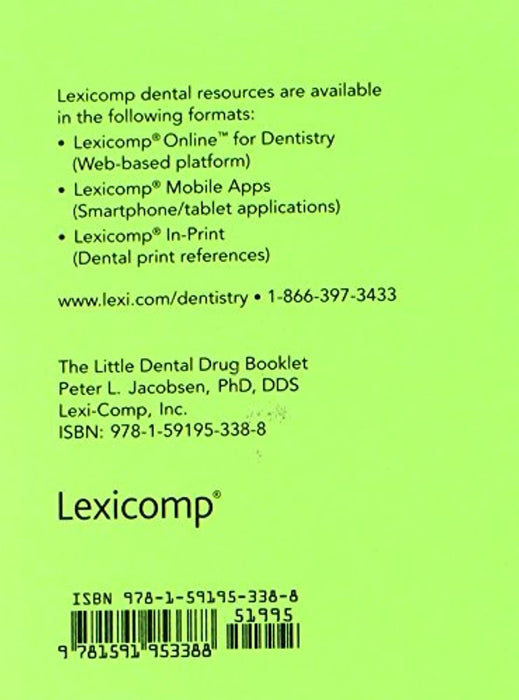 The Little Dental Drug Booklet, Paperback, 22 Edition by Jacobsen, Peter L., Ph.d (Used)