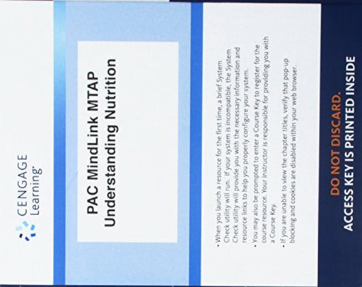 LMS Integrated for MindTap Nutrition, 1 term (6 months) Printed Access Card for Whitney/Rolfes Understanding Nutrition, Printed Access Code, 14 Edition by Whitney, Eleanor Noss