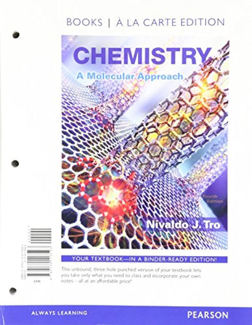 Chemistry: A Molecular Approach, Books a la Carte Plus Mastering Chemistry with Pearson eText -- Access Card Package (4th Edition), Loose Leaf, 4 Edition by Tro, Nivaldo J. (Used)