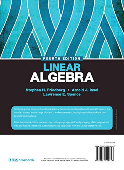 Linear Algebra, Paperback, 4th Edition by Friedberg, Stephen H. (Author)., Arnold J. Insel (Author)., Lawrence E. Spence (Author) (Used)