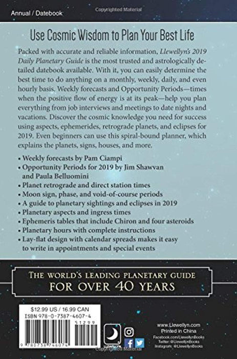 Llewellyn's 2019 Daily Planetary Guide: Complete Astrology At-A-Glance, Calendar, Pag Edition by Belluomini, Paula (Used)