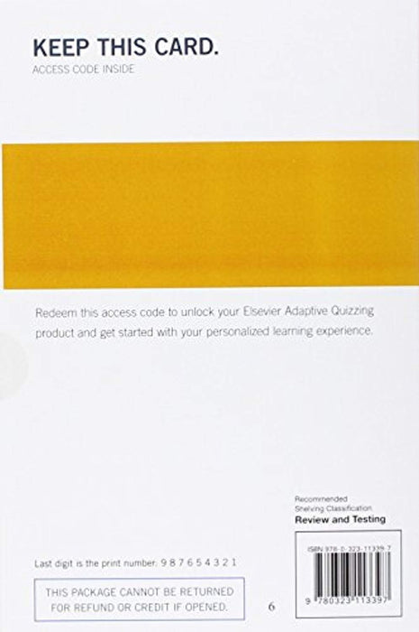 Elsevier Adaptive Quizzing for the NCLEX-RN Exam (36-Month) (Retail Access Card), Printed Access Code, 1 Edition by Elsevier