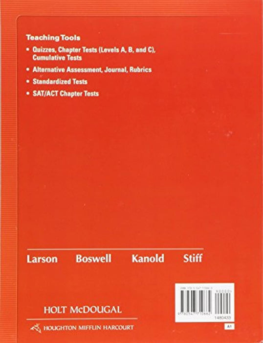 Larson Algebra 1 Assessment Book (Common Core Edition), Paperback, 1 Edition by Ron Larson (Used)