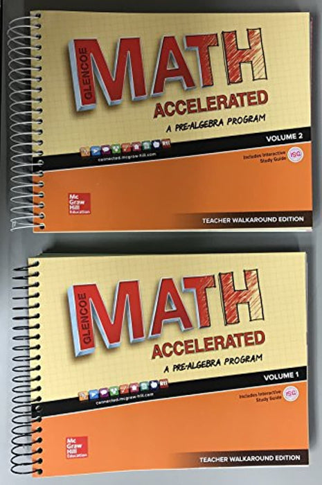 Glencoe MATH Accelerated - A Pre Algebra Program Volumes 1 & 2 Tea ...