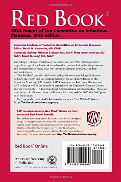 Red Book 2015: Report of the Committee on Infectious Diseases, Paperback, Thirtieth Edition by Kimberlin MD  FAAP, David W. (Used)