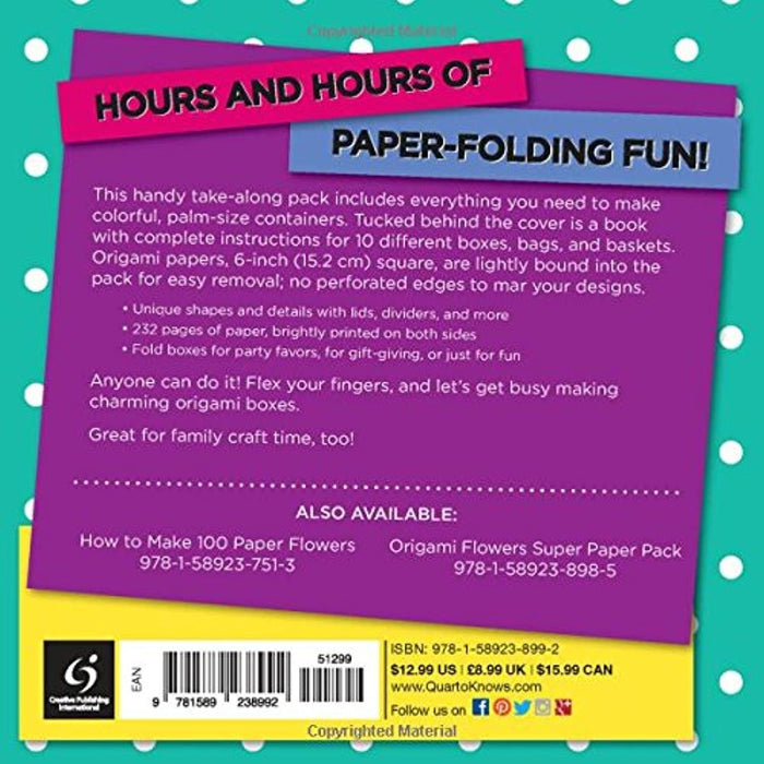 Origami Boxes Super Paper Pack: Folding Instructions and Paper for Hundreds of Mini Containers (Origami Super Paper Pack), Paperback, Csm Nov Edition by Noble, Maria (Used)