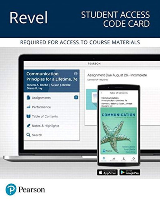 Revel for Communication: Principles for a Lifetime -- Access Card (What's New in Communication), Misc. Supplies, 7 Edition by Beebe, Steven (Used)