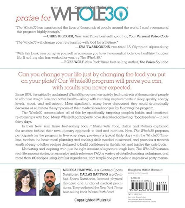 The Whole30: The 30-Day Guide to Total Health and Food Freedom, Hardcover, 1st Edition by Hartwig Urban, Melissa (Used)